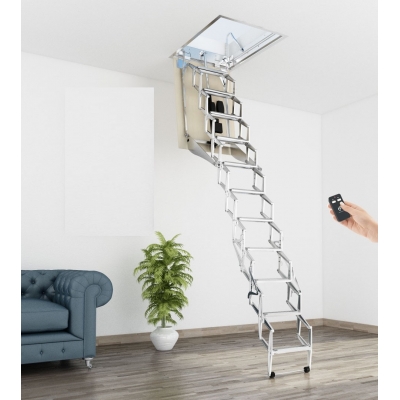 Elektryczne, automatyczne schody strychowe,  AutoAttic Vip Soffitta, 120x70 cm